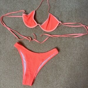 Neon Coral Bikini Set